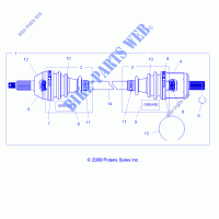 SYSTÈME DE TRANSMISSION, CARDAN AVANT   R12RC08GA/GH/FA/FH (49LEVSHAFTDRV10SDW) pour Polaris RANGER EV/LEV 4X4 de 2012