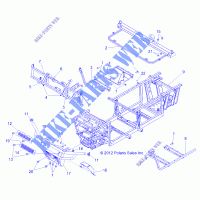 CHASSIS, CADRE AND FRONT BUMPER   R12TH76/TH7E/TX7E ALL OPTIONS (49RGRCHASSIS128004X4) pour Polaris RANGER XP 800 de 2012