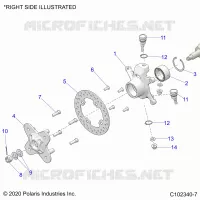 SUSPENSION AVANT HUB, KNUCKLE AND BRAKE DISC