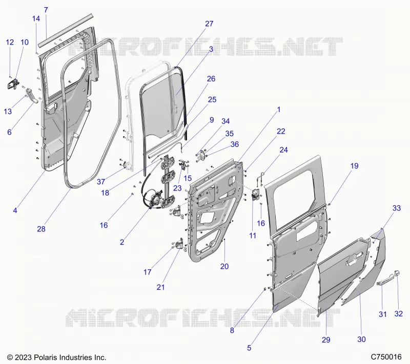 PORTES ASSEMBLY, REAR