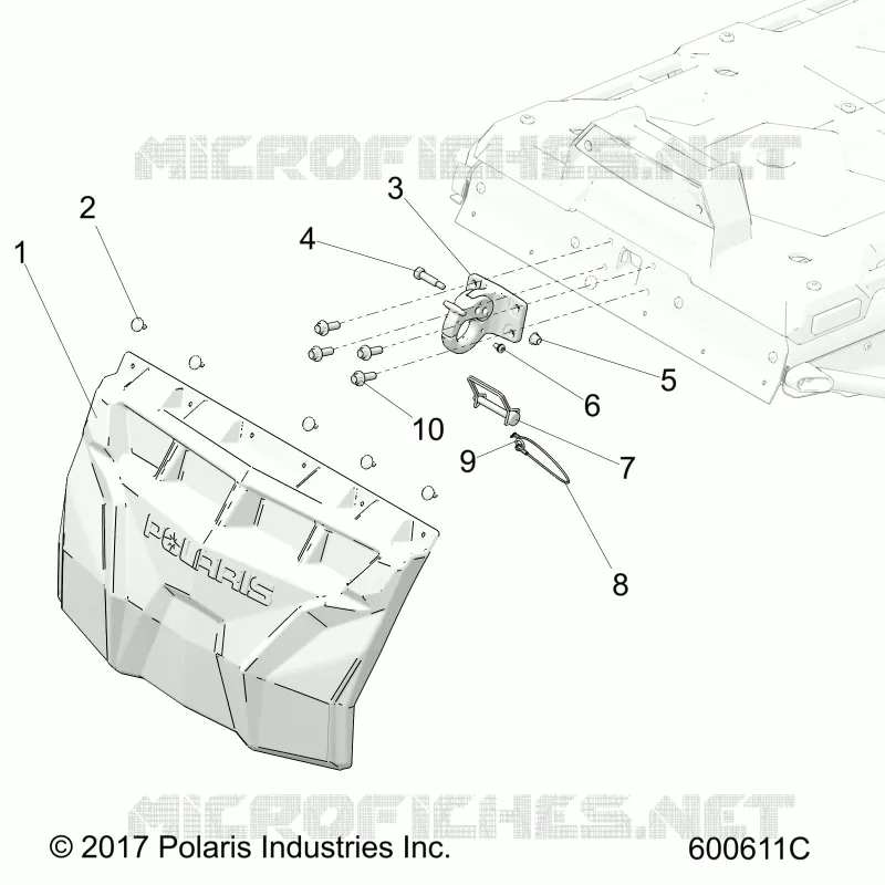 BODY, SNOW FLAP AND HITCH