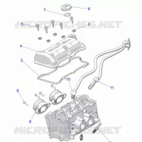 ENGINE, THROTTLE BODY AND COUVERCLE SOUPAPE