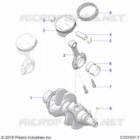 ENGINE, VILEBREQUIN AND PISTON
