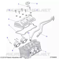 ENGINE, THROTTLE BODY AND COUVERCLE SOUPAPE