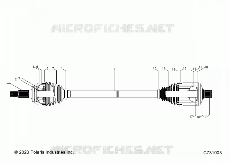 SYSTÃˆME DE TRANSMISSION, REAR HALF SHAFT