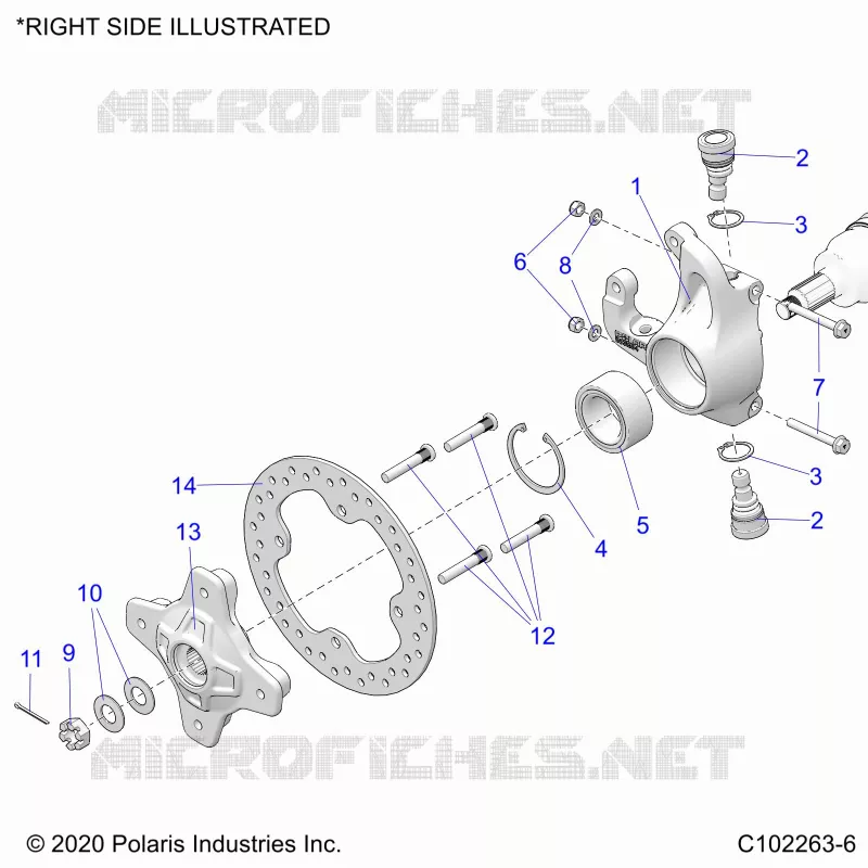 SUSPENSION AVANT HUB, KNUCKLE AND BRAKE DISC