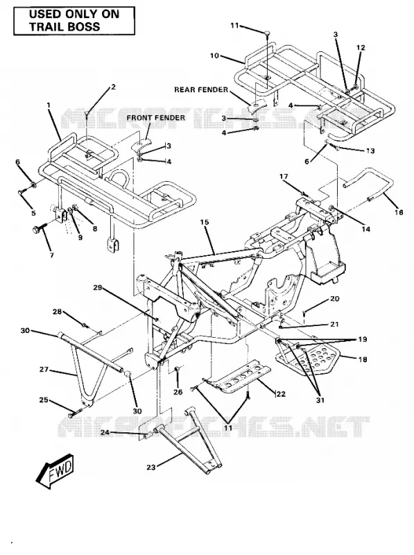 CHASSIS WITH RACKS-TRAIL BOSS (4910981098004A)