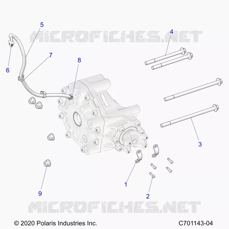 SYSTÃˆME DE TRANSMISSION, GEARCASE, REAR, MOUNTING