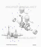 ENGINE, PISTON AND VILEBREQUIN