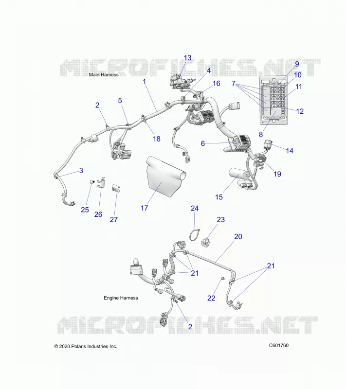 ELECTRICITE, WIRE HARNESS, MAIN/FUSE BLOCK
