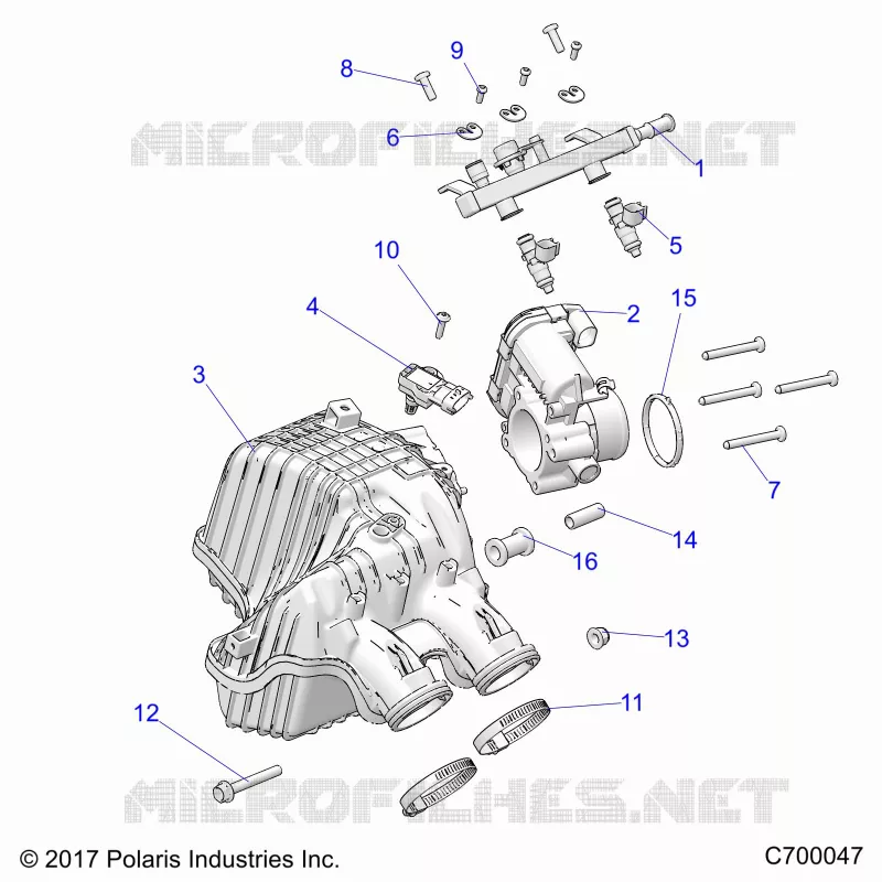 ENGINE, PRISE D'AIR MANIFOLD, THROTTLE BODY, FUEL RAIL
