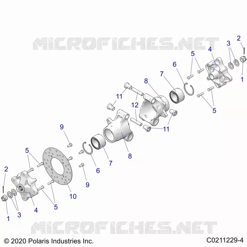 SUSPENSION ARRIERE HUBS, CARRIER AND BRAKE DISC