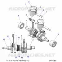 ENGINE, PISTON AND VILEBREQUIN