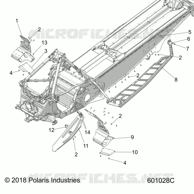 CHASSIS, PROTECTION D'EMBRAYAGE, FOOTRESTS, AND RUNNINGBOARDS