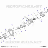 SUSPENSION ARRIERE HUBS, CARRIER AND BRAKE DISC