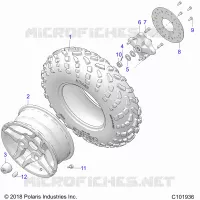 ROUES, FRONT TIRE AND BRAKE DISC
