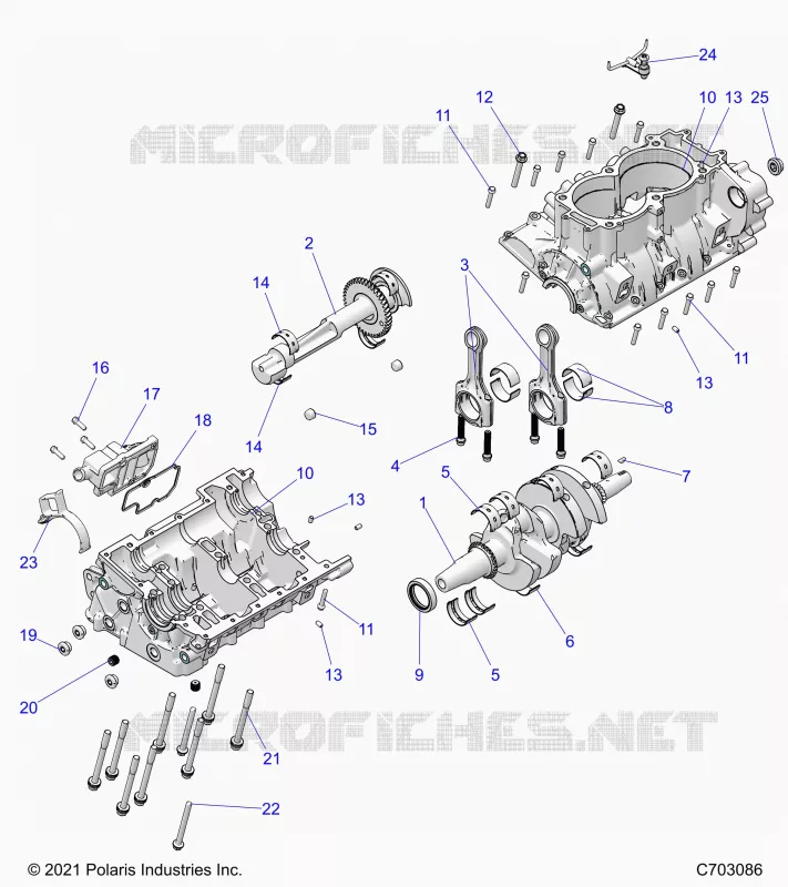 ENGINE, CRANKCASE AND VILEBREQUIN