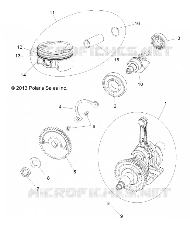 MOTEUR, VILEBREQUIN, PISTON AND BALANCE SHAFT
