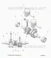 ENGINE, PISTON AND VILEBREQUIN