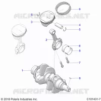 ENGINE, VILEBREQUIN AND PISTON