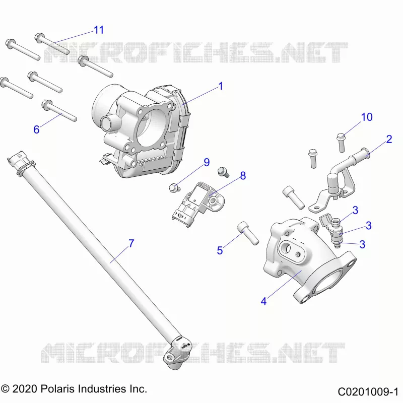 ENGINE, CORPS DE PAPILON AND FUEL RAIL