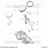 ENGINE, VILEBREQUIN AND PISTON