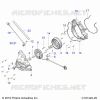 ENGINE, STATOR COVER AND VOLANT MOTEUR