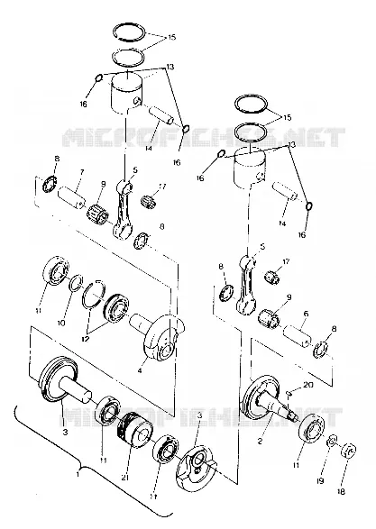 PISTON ET VILEBREQUIN   500 AND 500 CLASSIC (4921252125045A)