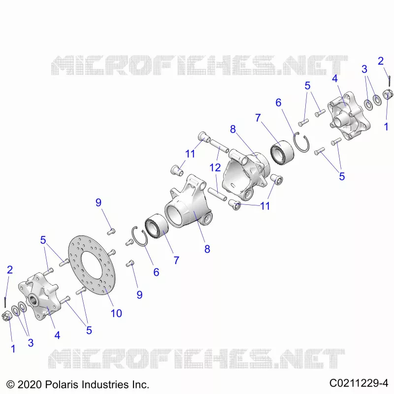 SUSPENSION ARRIERE HUBS, CARRIER AND BRAKE DISC
