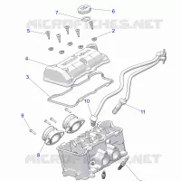 ENGINE, THROTTLE BODY AND COUVERCLE SOUPAPE