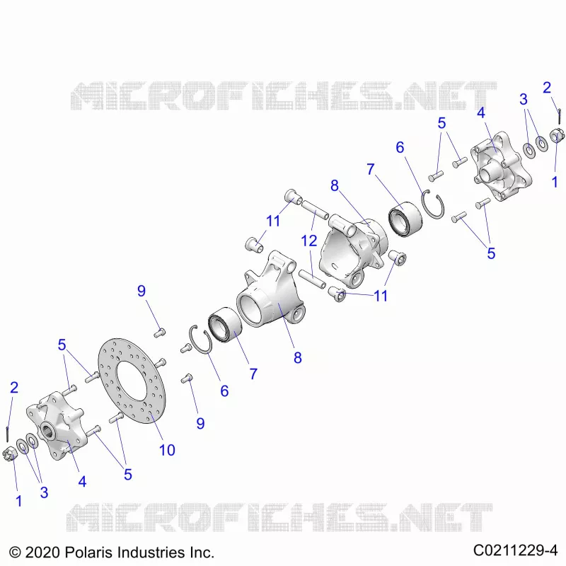 SUSPENSION ARRIERE HUBS, CARRIER AND BRAKE DISC
