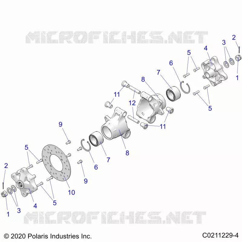 SUSPENSION ARRIERE HUBS, CARRIER AND BRAKE DISC