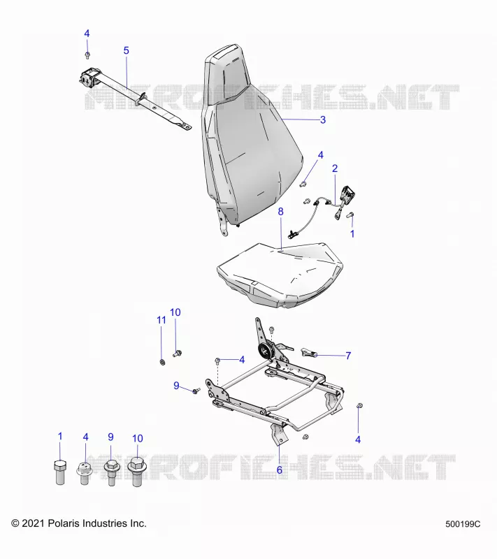 SIEGE (DRIVER) AND SEAT BELT MOUNTING