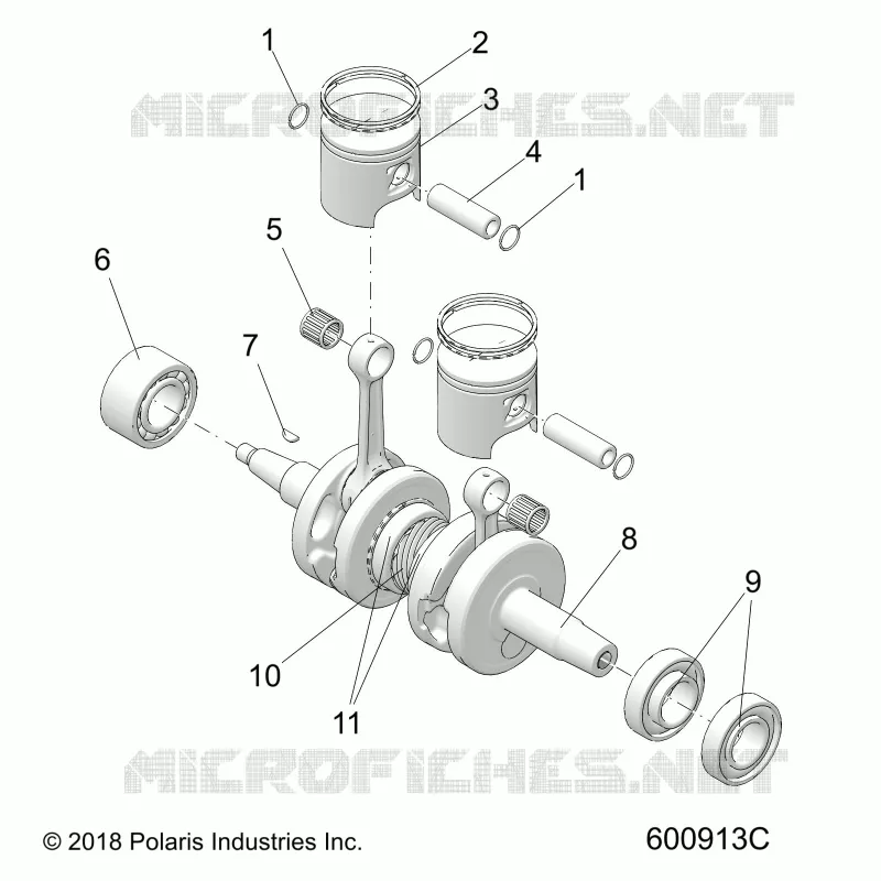 MOTEUR, PISTON AND CRANKSHAFT