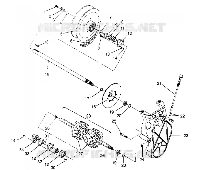 SYSTÈME DE TRANSMISSION ASSEMBLY  500 EFI 0952774, EFI SKS 0952574,   EFI SKS PT 095297 (4929052905B012)