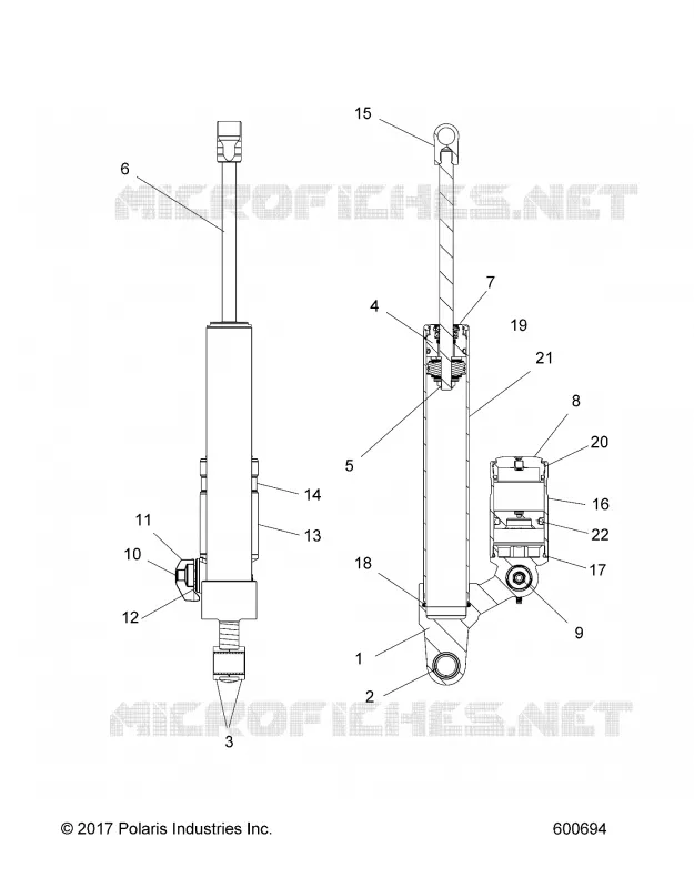 SUSPENSION, AMORTISSEUR ARRIERE TRACK 7044624