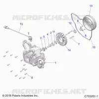 ENGINE, STATOR COVER AND FLYROUE