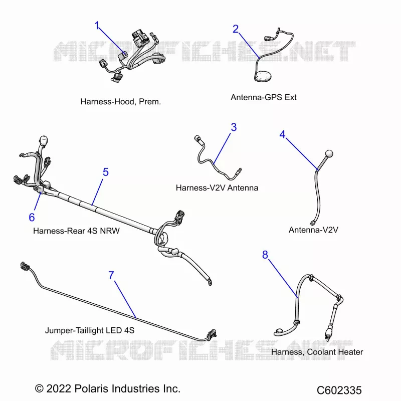 ELECTRICITE, WIRE HARNESSES, HOOD/JUMPERS, GPS