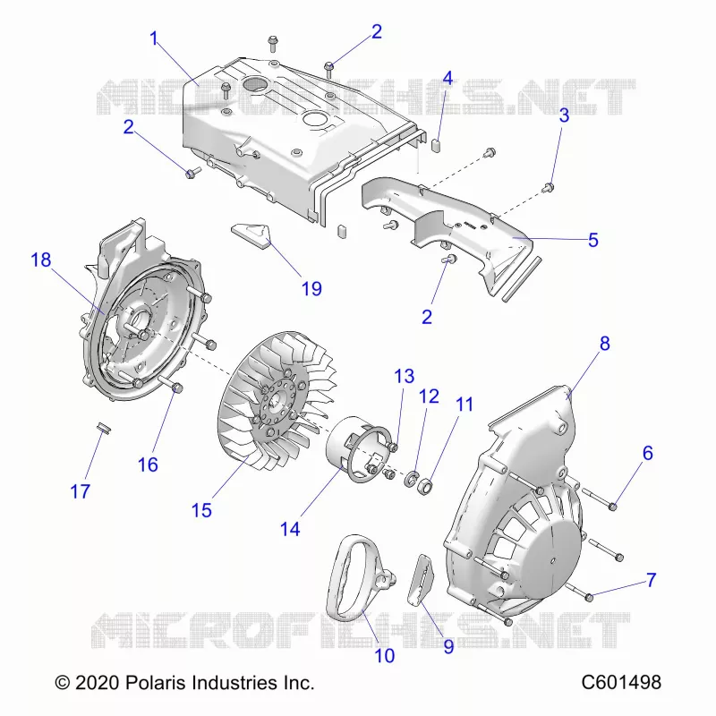 ENGINE, BLOWER HOUSING AND LANCEUR