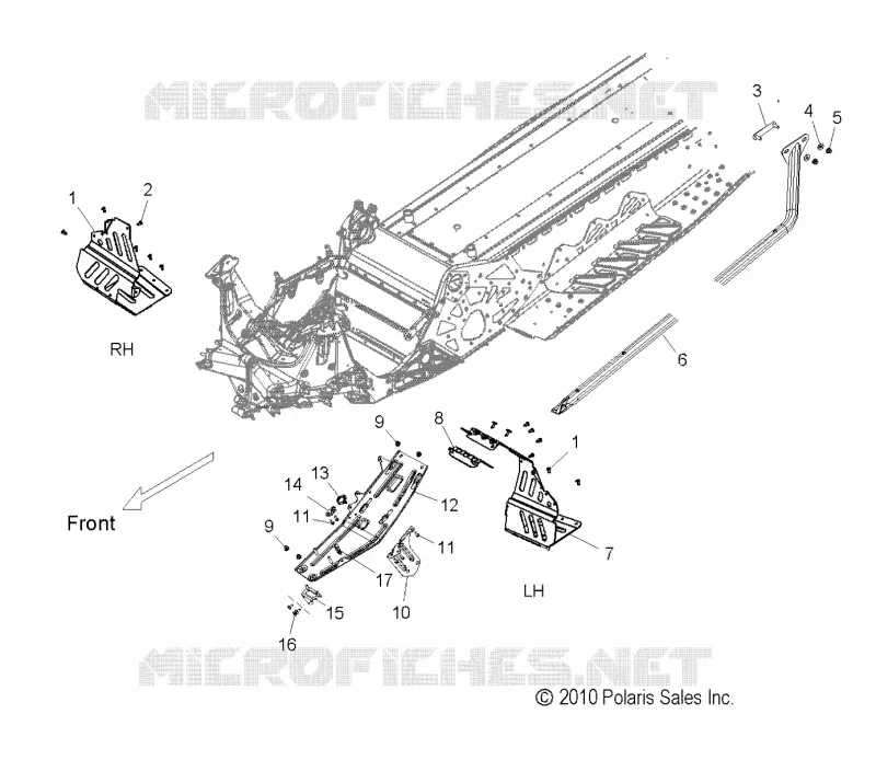 CHASSIS, PROTECTION D'EMBRAYAGE AND REPOSE PIEDS
