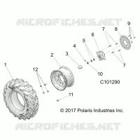 ROUES, FRONT TIRE AND BRAKE DISC