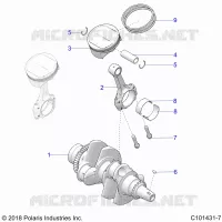 ENGINE, VILEBREQUIN AND PISTON