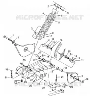 BRAS OSCILLANT ET AMORTISSEUR ARRIERE  Scrambler 500 W97BC50A (4943074307C001)