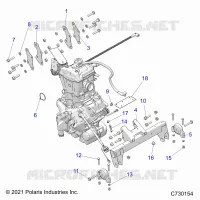 ENGINE, TRANSMISSION MOUNTING &amp; LONG BLOCK- R23M4U57B4/B9 (C730154)