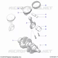 ENGINE, VILEBREQUIN AND PISTON