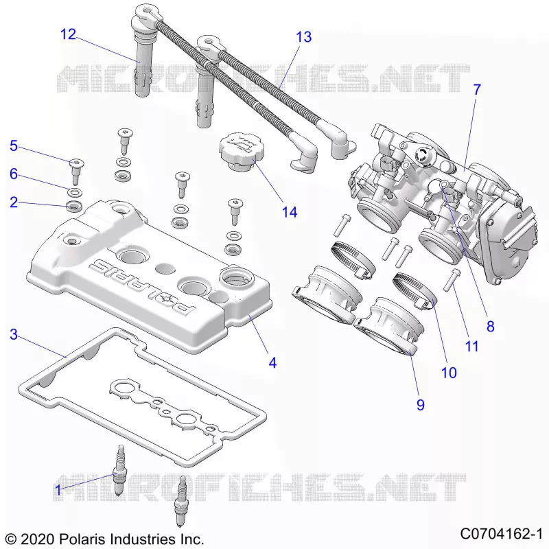 ENGINE, THROTTLE BODY AND COUVERCLE SOUPAPE