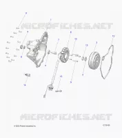 ENGINE, STATOR COVER AND FLYROUE