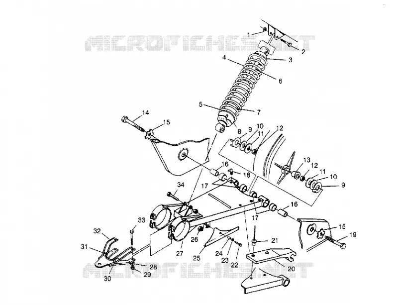 BRAS OSCILLANT ET AMORTISSEUR ARRIERE  Trail Boss W958527 (4930323032B009)