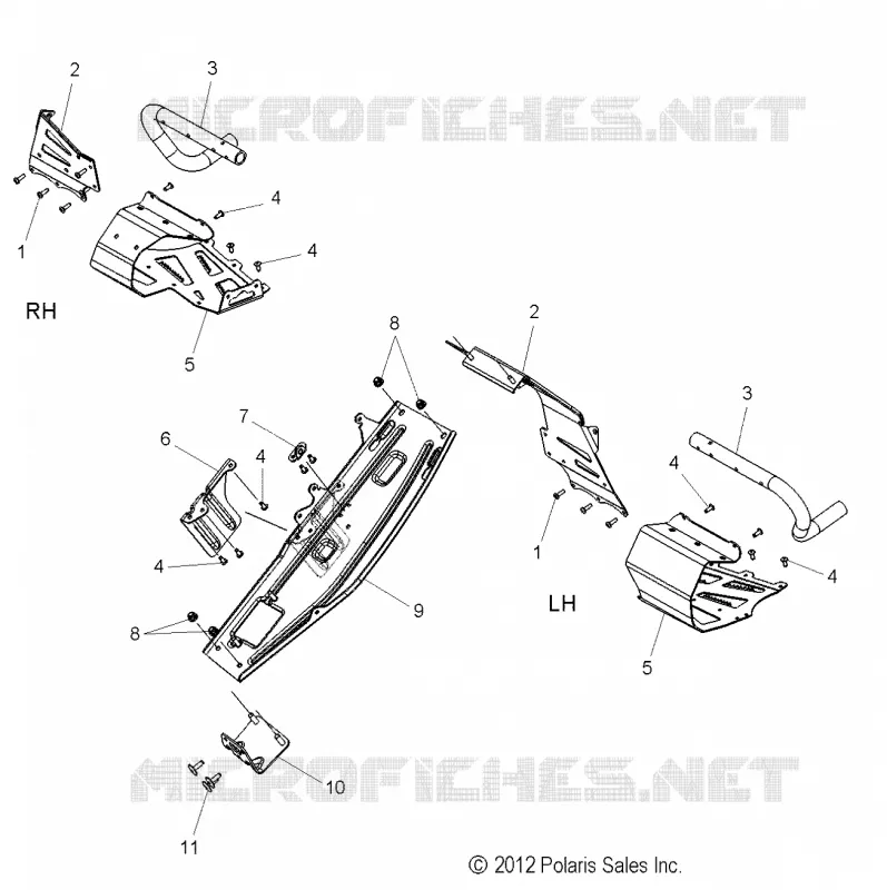 CHASSIS, PROTECTION D'EMBRAYAGE AND REPOSE PIEDS