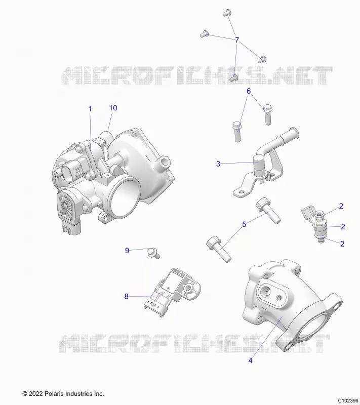 ENGINE, CORPS DE PAPILON AND FUEL RAIL